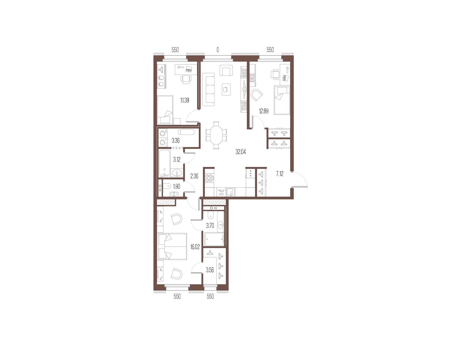 1-комнатная квартира (Студия) в Veren Nort Сертолово на 7 этаже в 1 секции. Сдача в 1 кв. 2027 г.