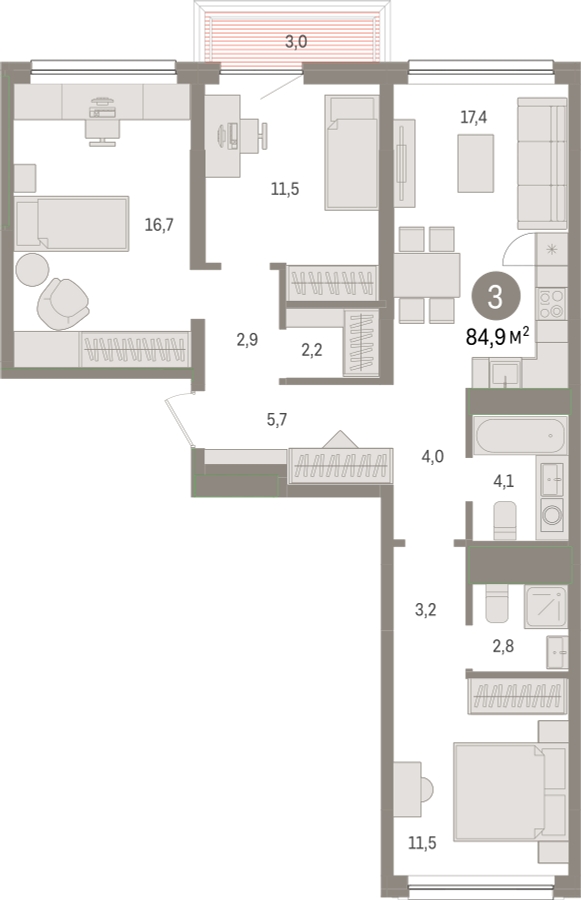 2-комнатная квартира с отделкой в ЖК Речной порт на 1 этаже в 2 секции. Сдача в 2 кв. 2025 г.