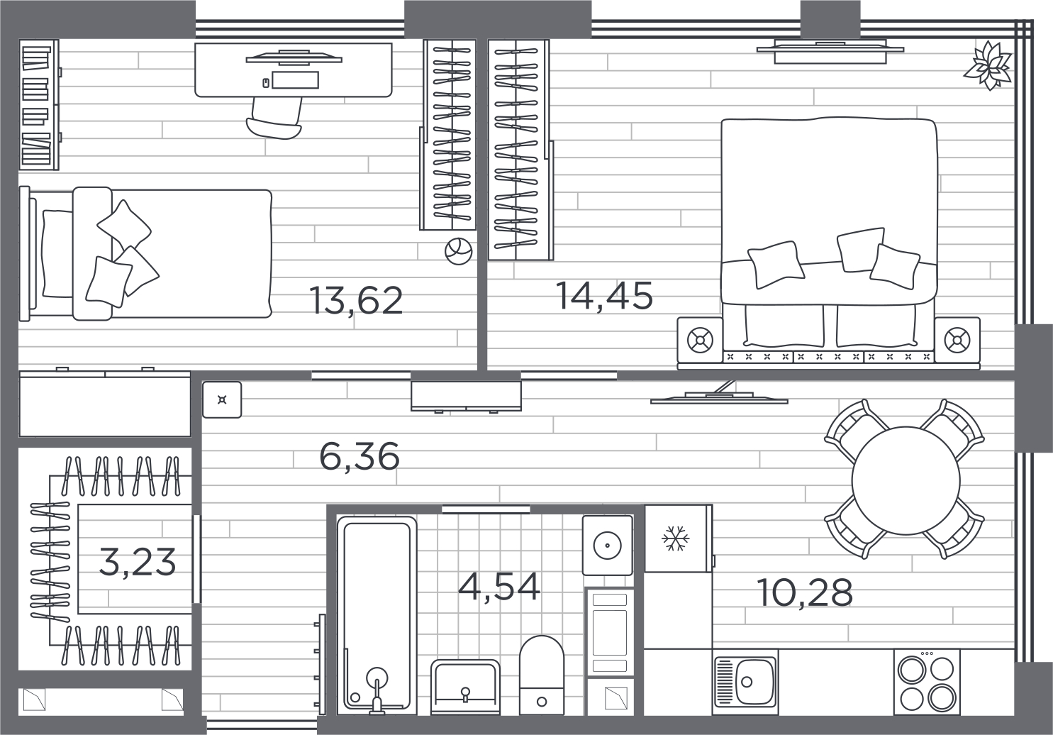 1-комнатная квартира с отделкой в Veren Nort Сертолово на 9 этаже в 1 секции. Сдача в 1 кв. 2027 г.
