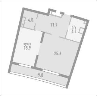 2-комнатная квартира в ЖК Розмарин на 23 этаже в 4 секции. Дом сдан.