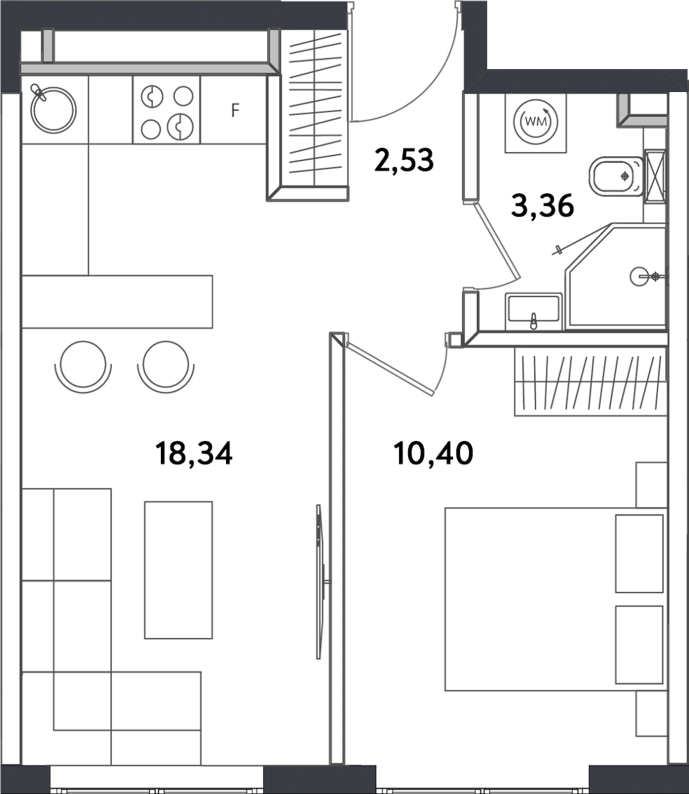 3-комнатная квартира в ЖК BAKUNINA 33 на 4 этаже в 1 секции. Сдача в 1 кв. 2025 г.