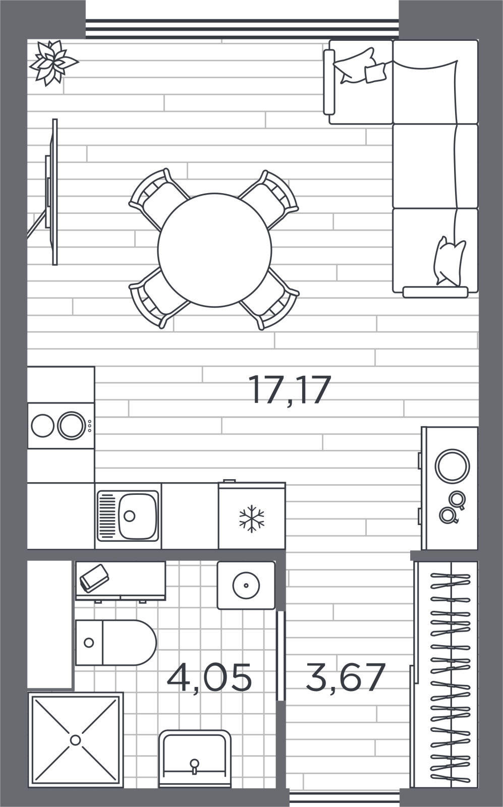 3-комнатная квартира с отделкой в Veren Nort Сертолово на 2 этаже в 1 секции. Сдача в 1 кв. 2027 г.