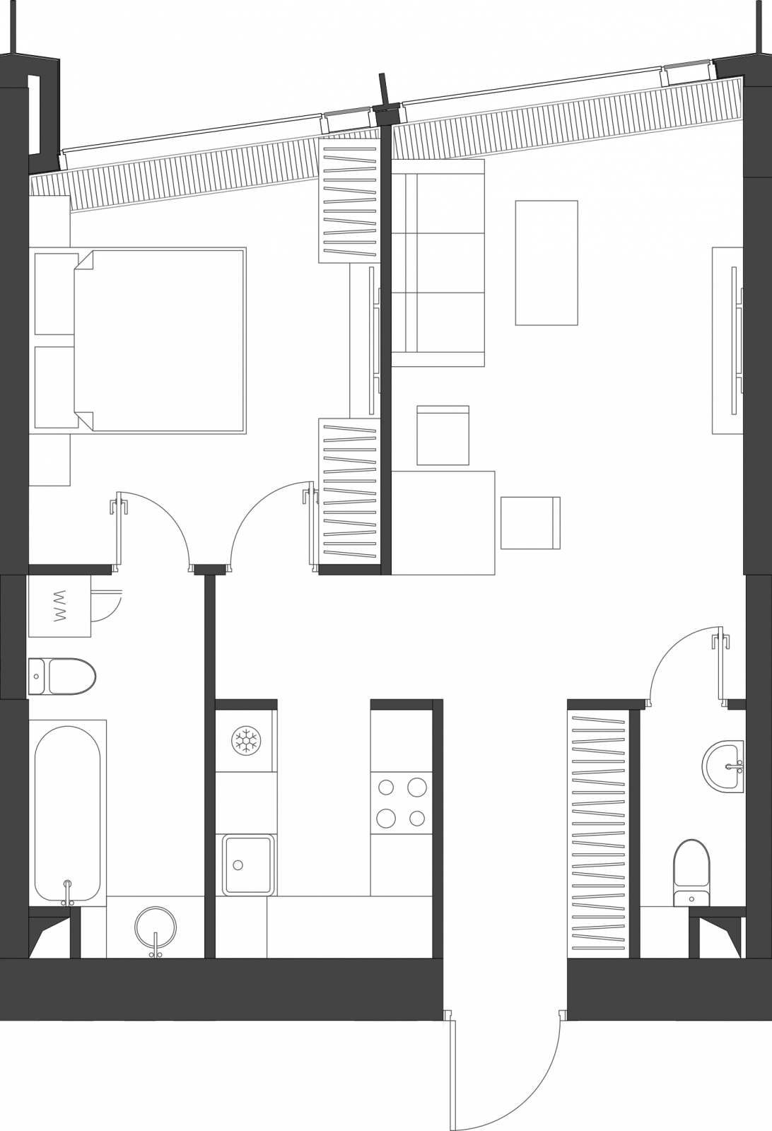 2-комнатная квартира в ЖК BAKUNINA 33 на 4 этаже в 2 секции. Сдача в 1 кв. 2025 г.
