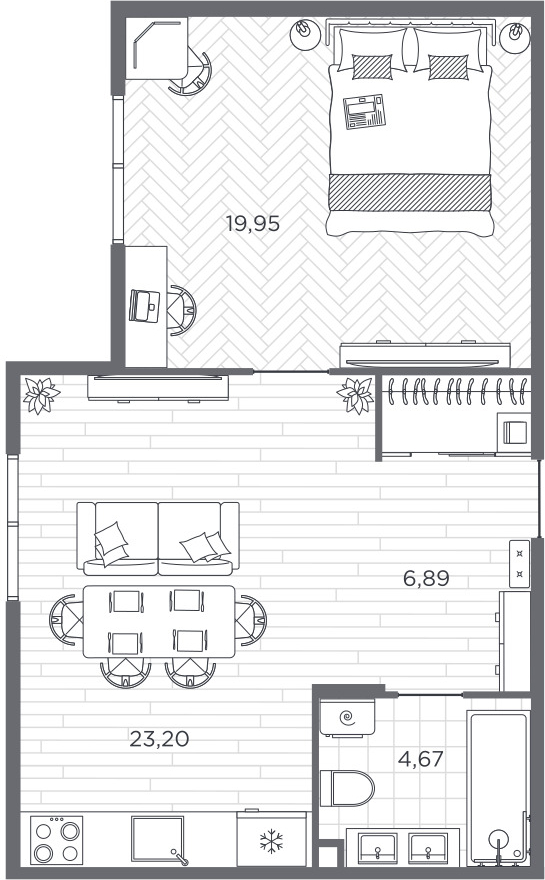 1-комнатная квартира (Студия) в Veren Nort Сертолово на 5 этаже в 1 секции. Сдача в 1 кв. 2027 г.