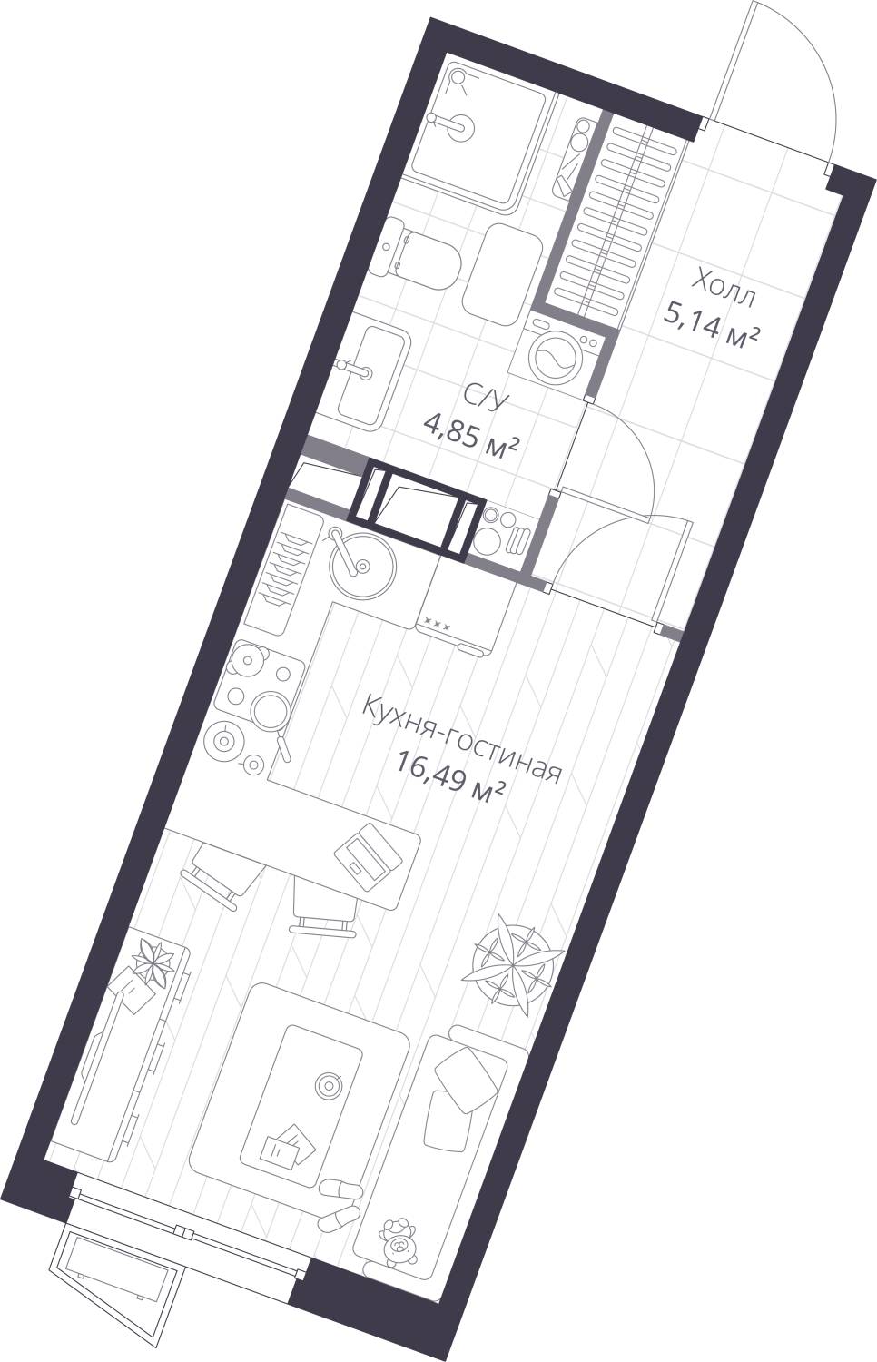 2-комнатная квартира с отделкой в ЖК Новые Ватутинки. Заречный на 9 этаже в 2 секции. Сдача в 1 кв. 2025 г.