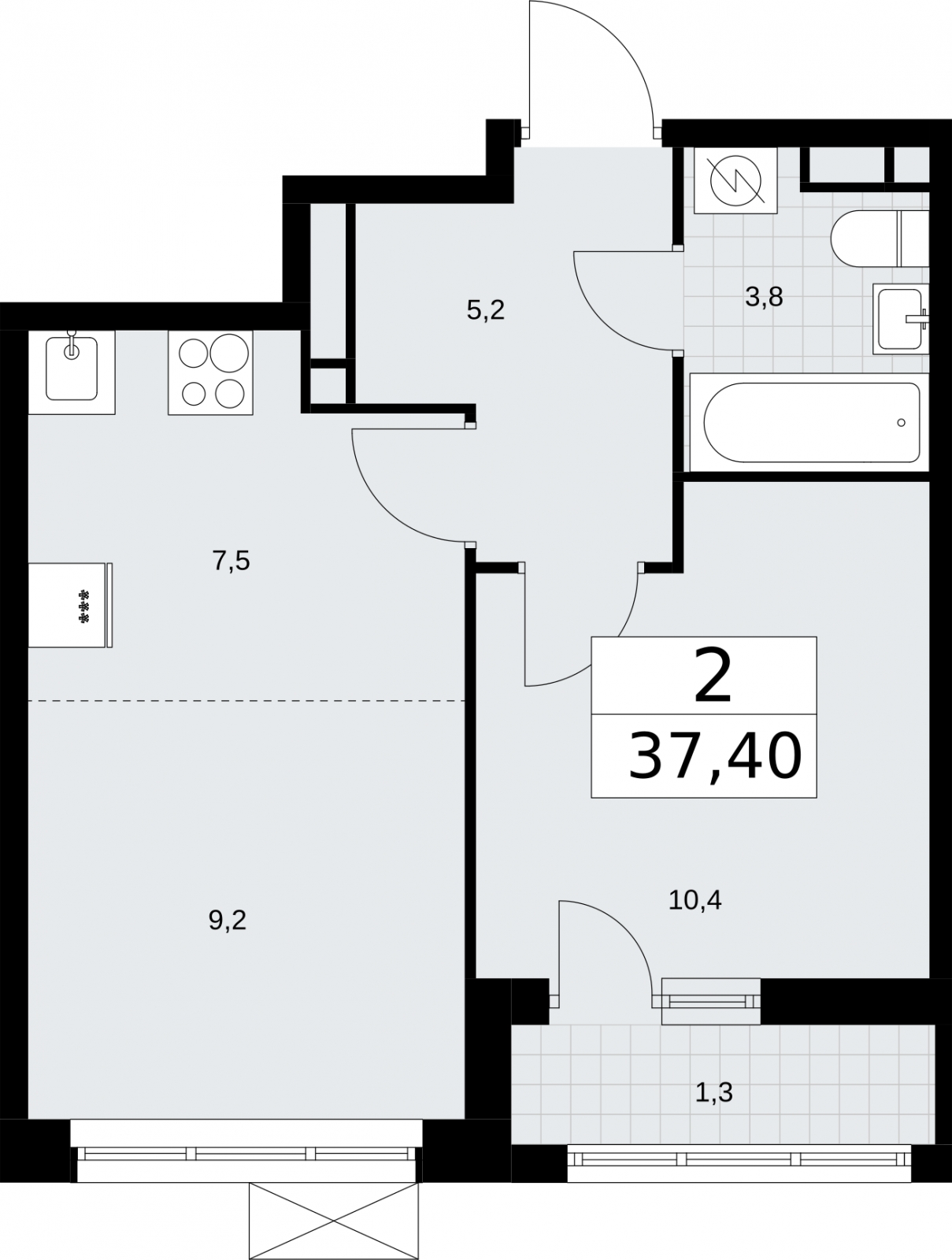 3-комнатная квартира с отделкой в ЖК Зарека на 6 этаже в 6 секции. Сдача в 3 кв. 2026 г.
