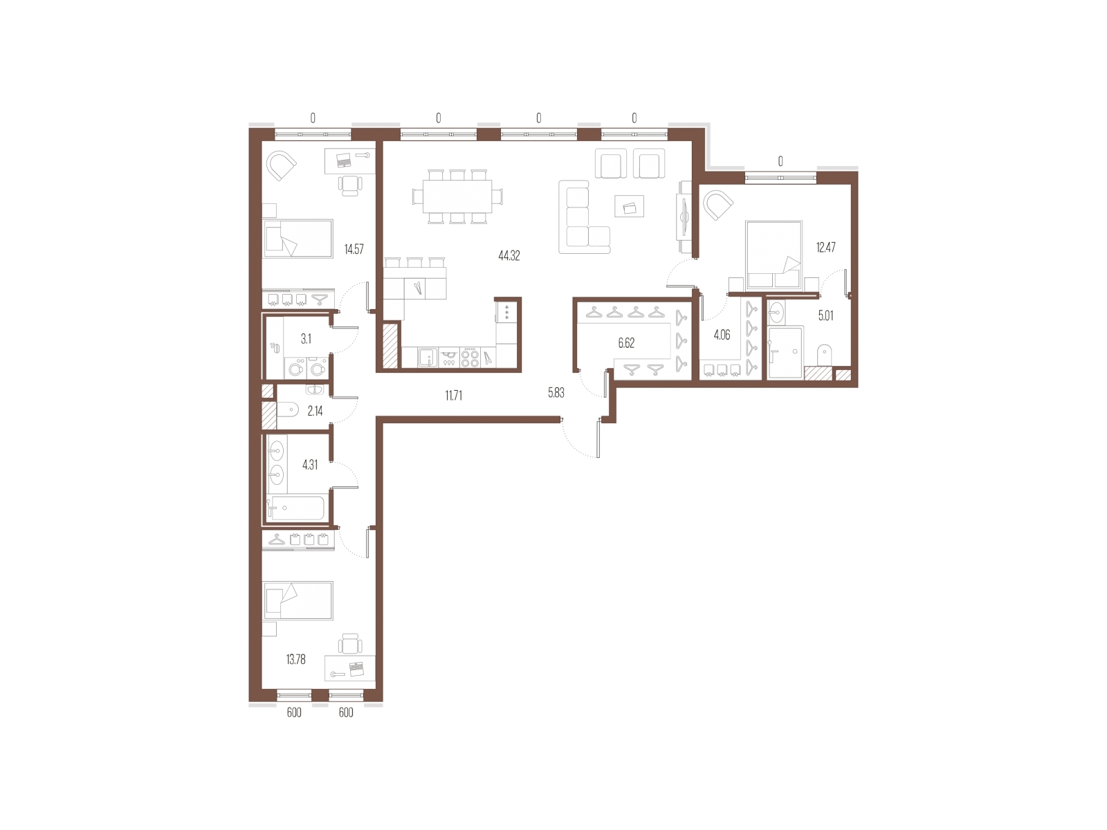 2-комнатная квартира с отделкой в ЖК Измайловский парк на 3 этаже в 1 секции. Сдача в 4 кв. 2024 г.