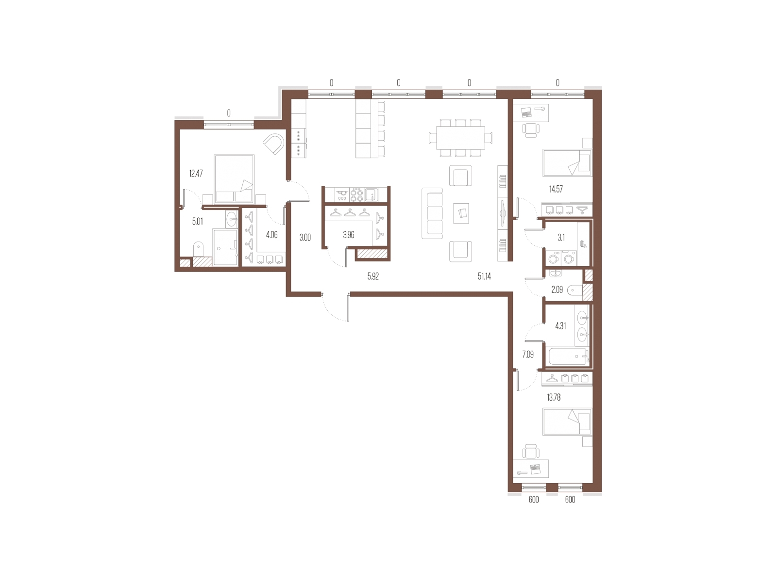 3-комнатная квартира с отделкой в ЖК Измайловский парк на 4 этаже в 1 секции. Сдача в 4 кв. 2024 г.