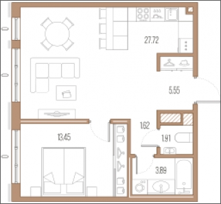 3-комнатная квартира в Veren Nort Сертолово на 9 этаже в 1 секции. Сдача в 1 кв. 2027 г.