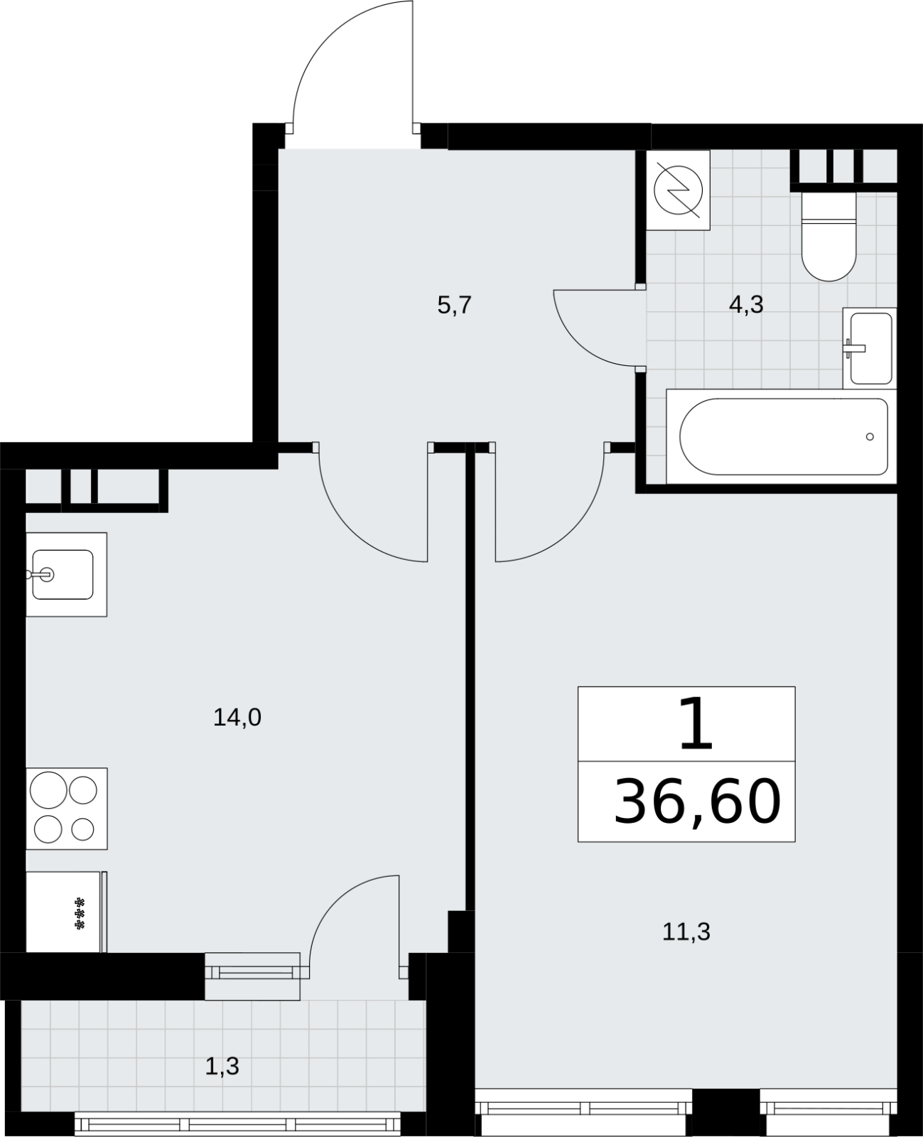2-комнатная квартира с отделкой в ЖК Измайловский парк на 4 этаже в 1 секции. Сдача в 4 кв. 2024 г.