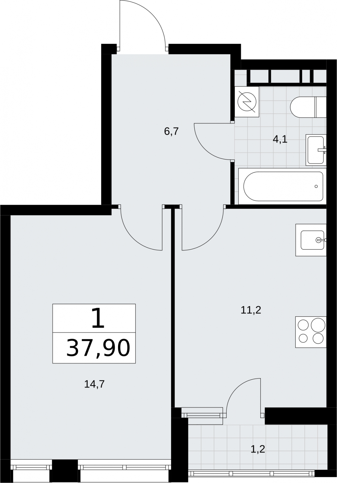 1-комнатная квартира с отделкой в ЖК Измайловский парк на 22 этаже в 1 секции. Сдача в 4 кв. 2024 г.