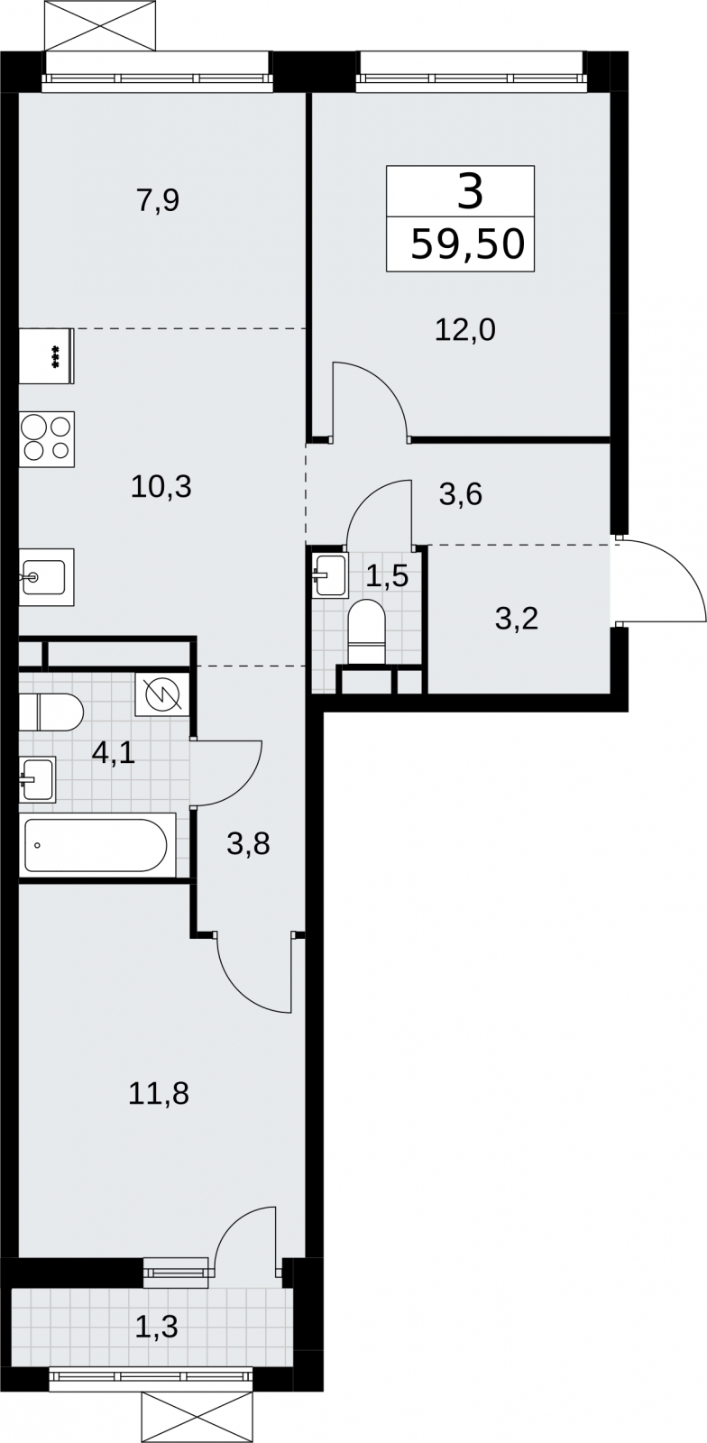1-комнатная квартира с отделкой в ЖК Зарека на 5 этаже в 6 секции. Сдача в 3 кв. 2026 г.