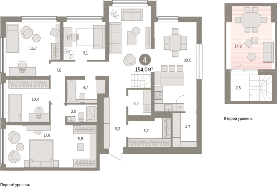 2-комнатная квартира в ЖК Миловидное на 14 этаже в 3 секции. Сдача в 1 кв. 2024 г.