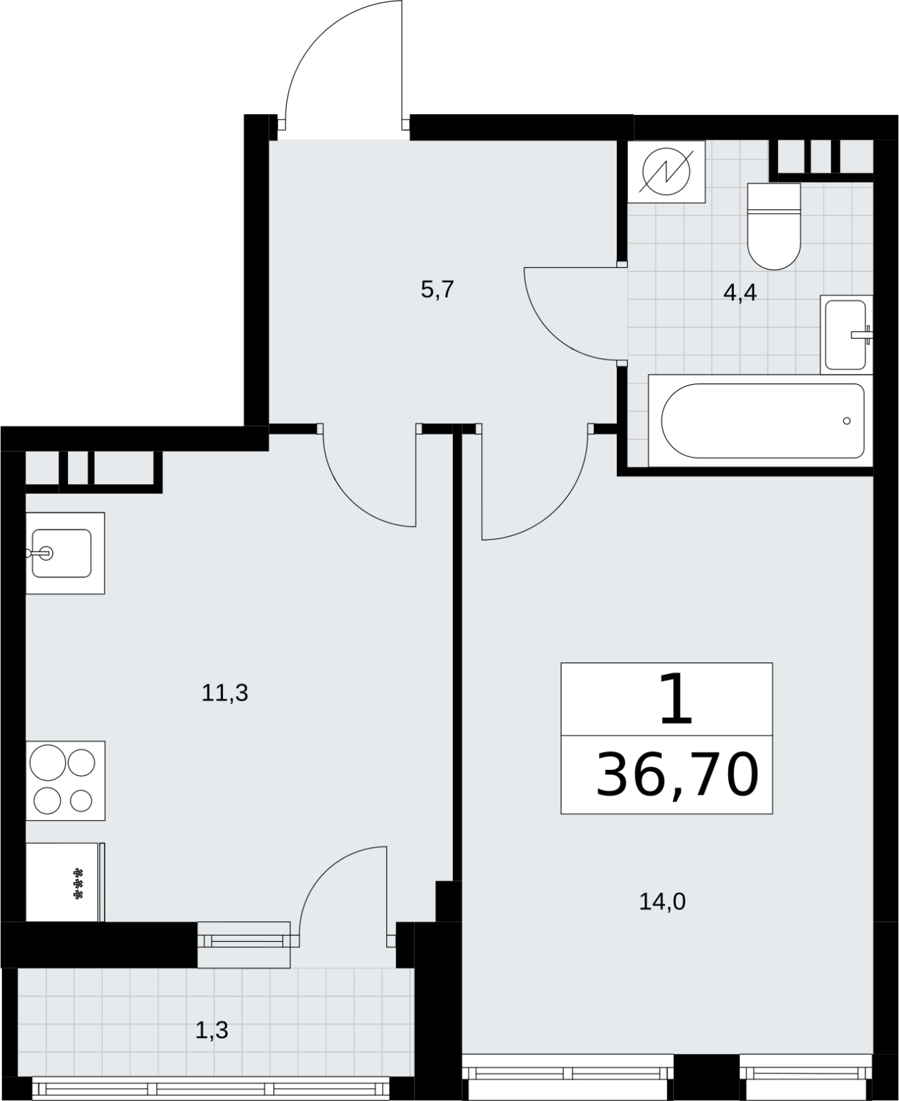 3-комнатная квартира с отделкой в ЖК Новая Жизнь на 19 этаже в 1 секции. Сдача в 2 кв. 2025 г.