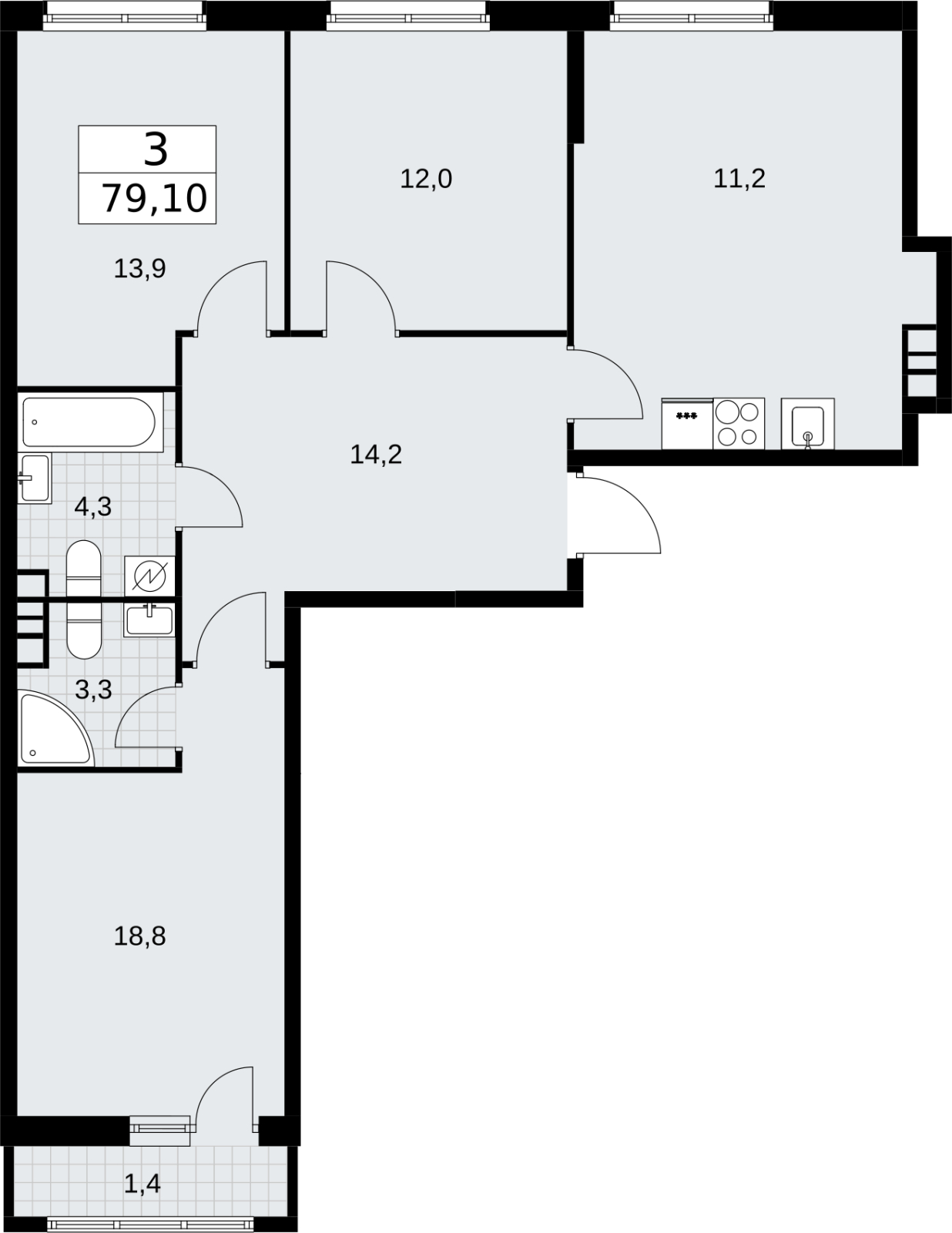 2-комнатная квартира с отделкой в ЖК Новая Жизнь на 8 этаже в 1 секции. Сдача в 2 кв. 2025 г.