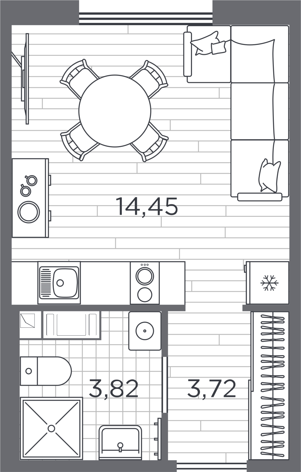 4-комнатная квартира с отделкой в ЖК Новая Жизнь на 24 этаже в 1 секции. Сдача в 2 кв. 2025 г.