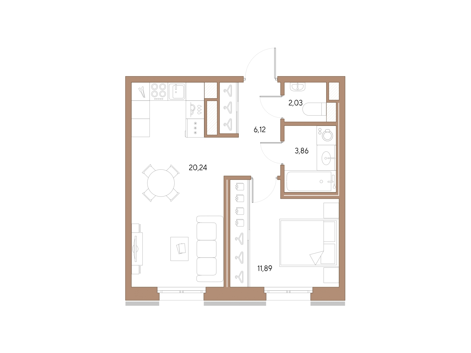 1-комнатная квартира с отделкой в ЖК Зарека на 3 этаже в 7 секции. Сдача в 3 кв. 2026 г.