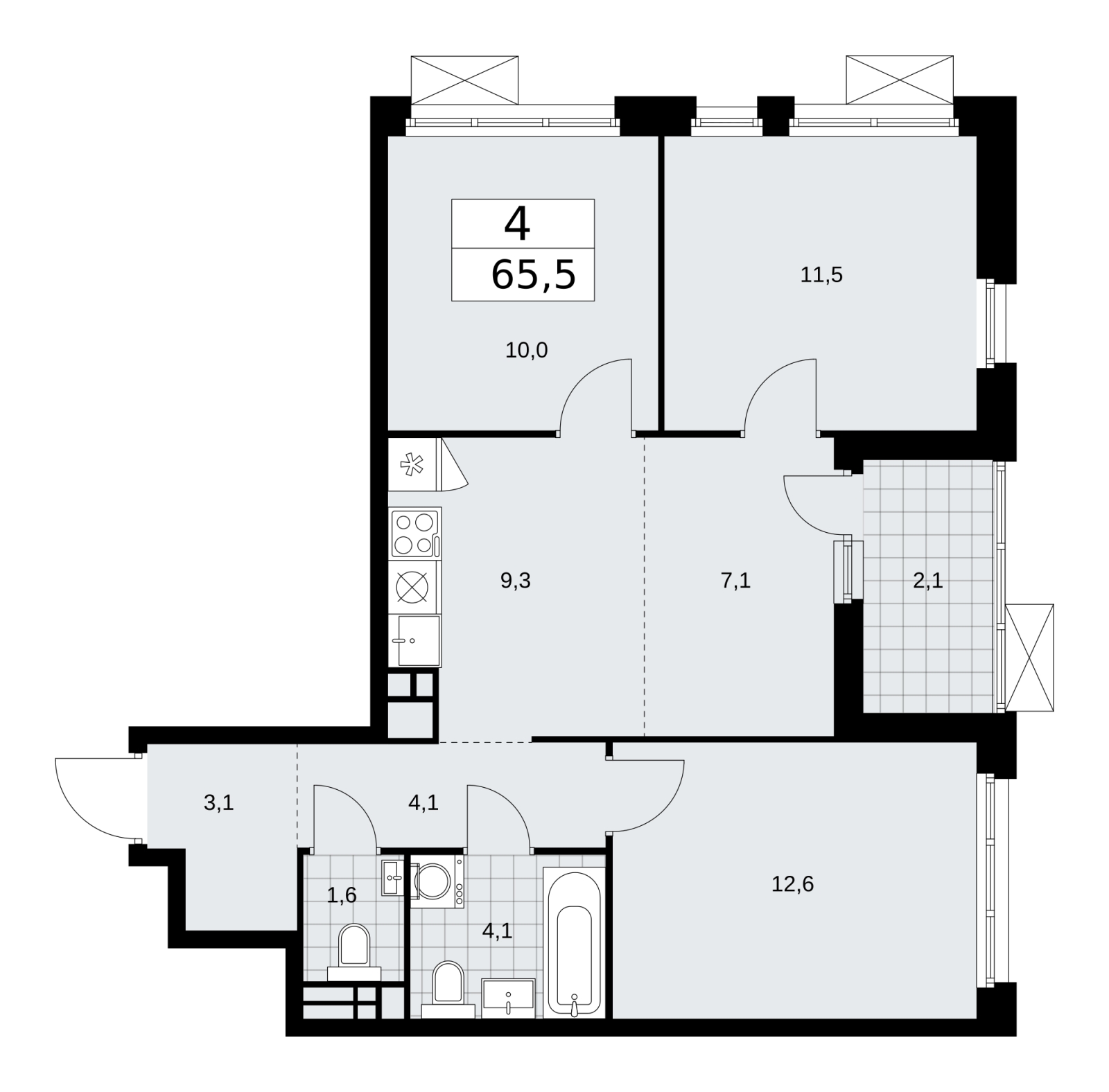 1-комнатная квартира в ЖК Скандинавия на 2 этаже в 3 секции. Сдача в 2 кв. 2026 г.