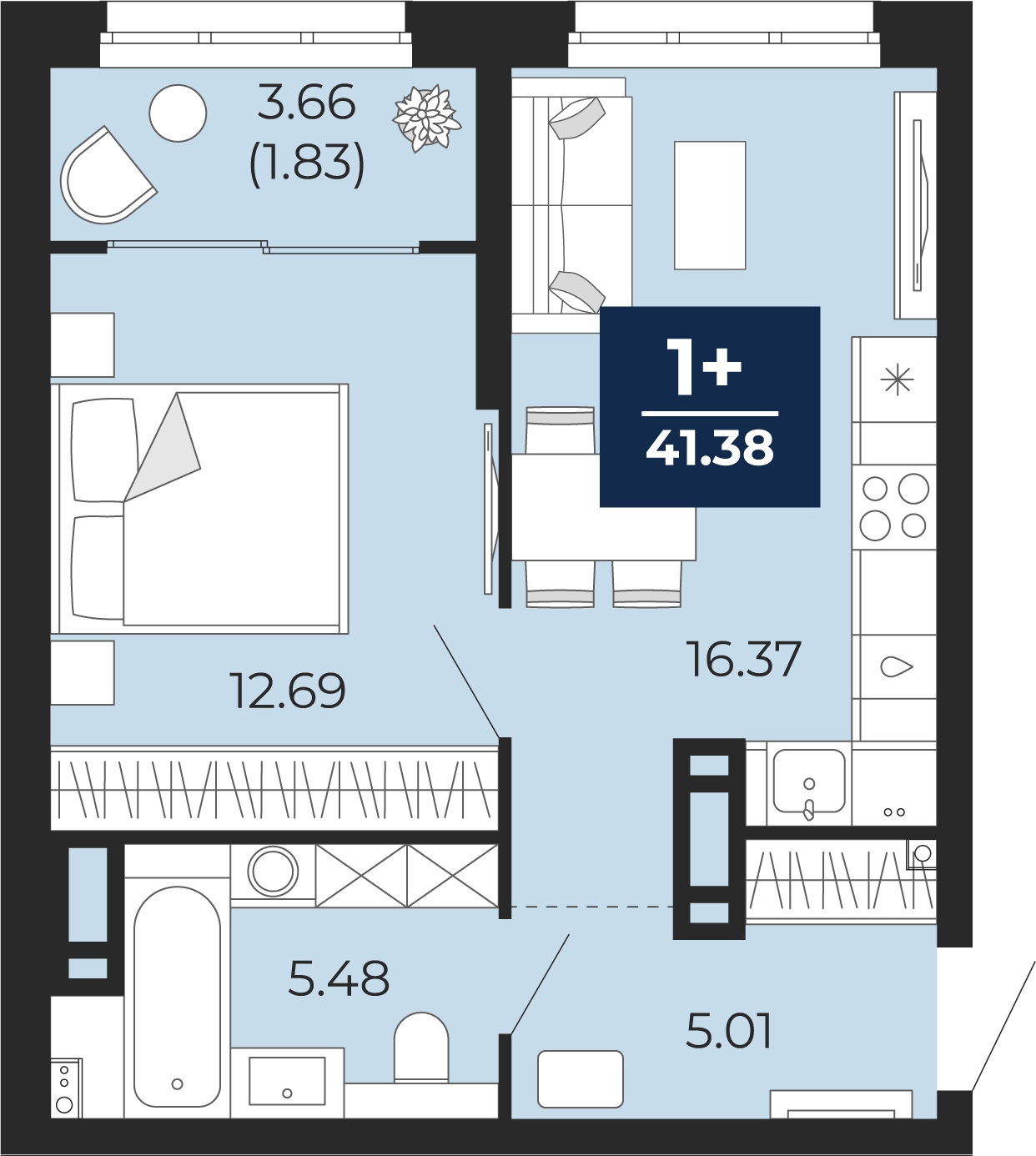2-комнатная квартира с отделкой в ALBA del MARE на 1 этаже в 1 секции. Сдача в 4 кв. 2024 г.