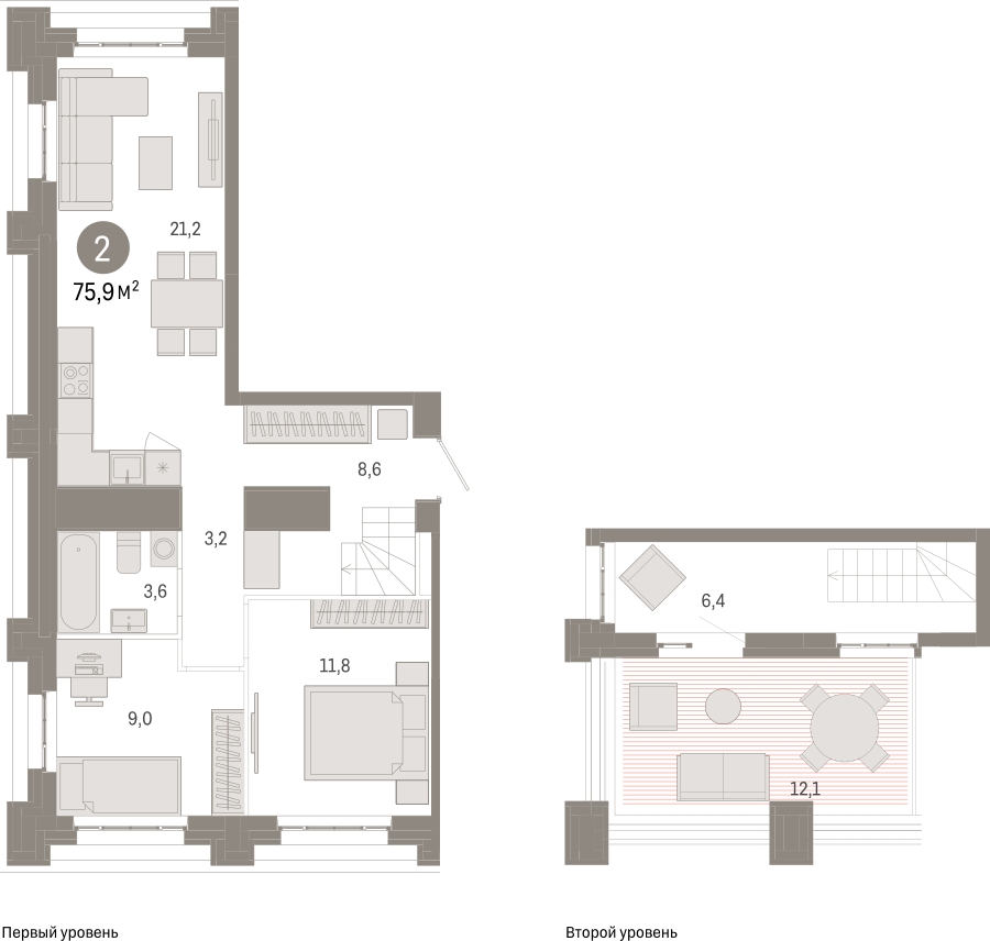 1-комнатная квартира в ЖК Беринг на 7 этаже в 4 секции. Сдача в 4 кв. 2025 г.