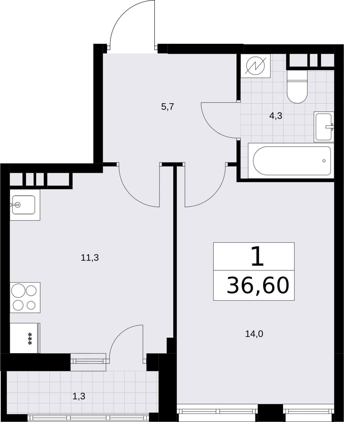 4-комнатная квартира в ЖК ERA на 9 этаже в 1 секции. Сдача в 3 кв. 2026 г.