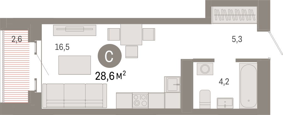 4-комнатная квартира в ЖК Родные кварталы на 3 этаже в 1 секции. Сдача в 3 кв. 2026 г.