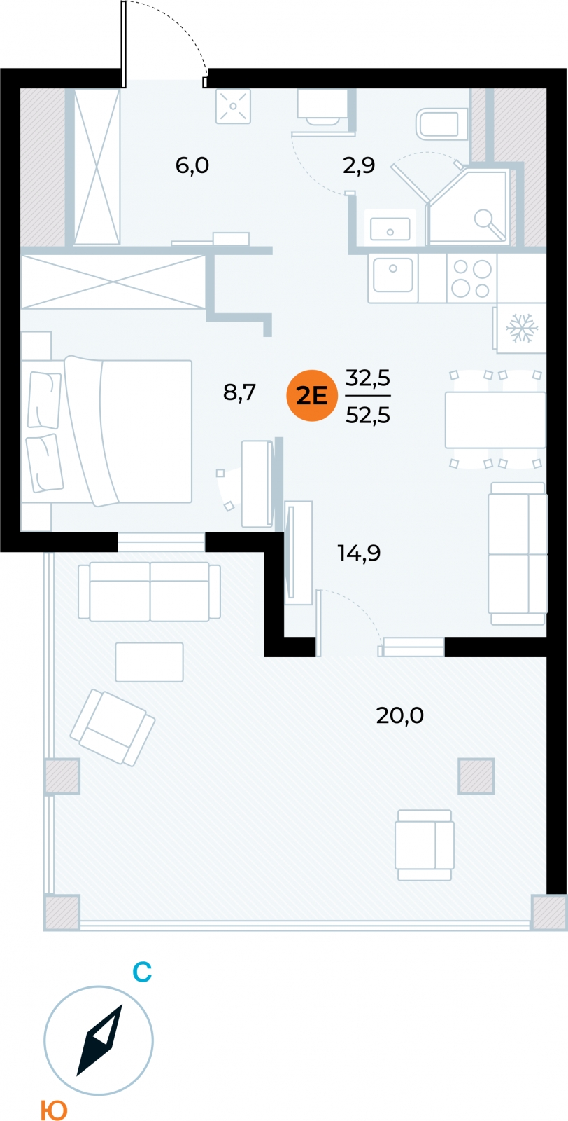 4-комнатная квартира в ЖК Родные кварталы на 4 этаже в 1 секции. Сдача в 3 кв. 2026 г.