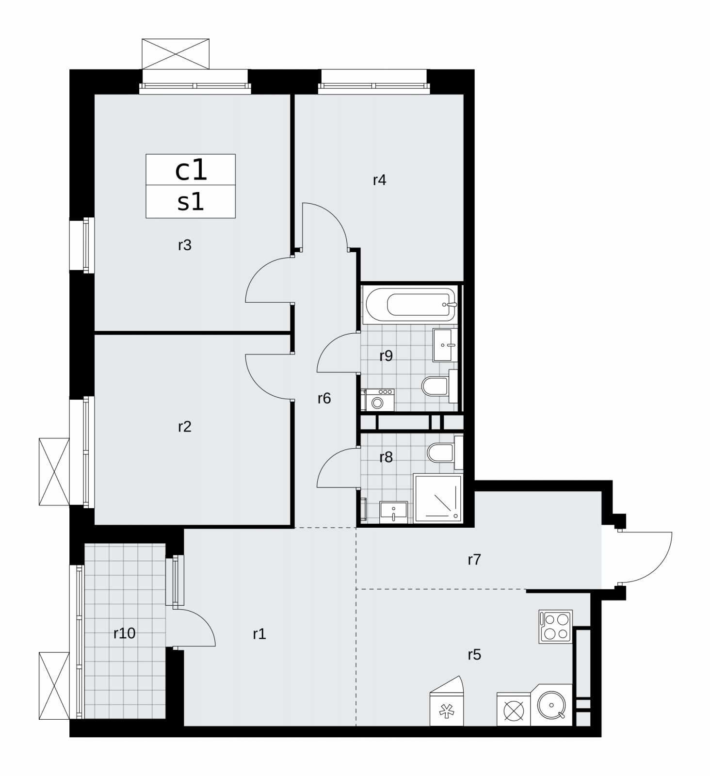 2-комнатная квартира в ЖК Императорские Мытищи на 1 этаже в 50 секции. Сдача в 2 кв. 2022 г.
