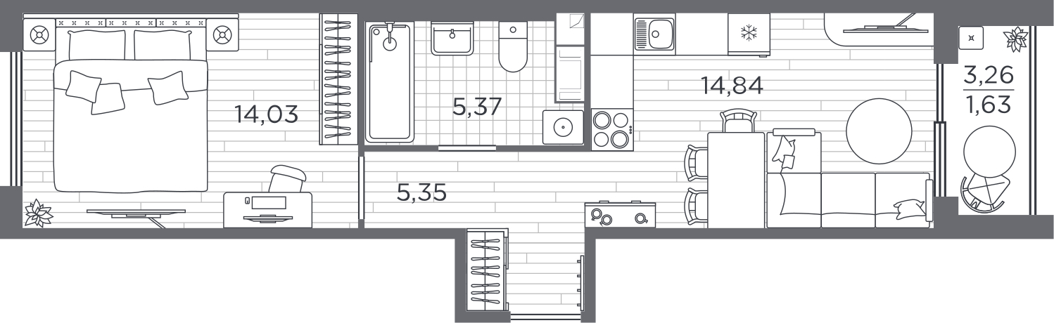 3-комнатная квартира в ЖК Фестиваль Парк - 2 на 10 этаже в 1 секции. Сдача в 4 кв. 2023 г.
