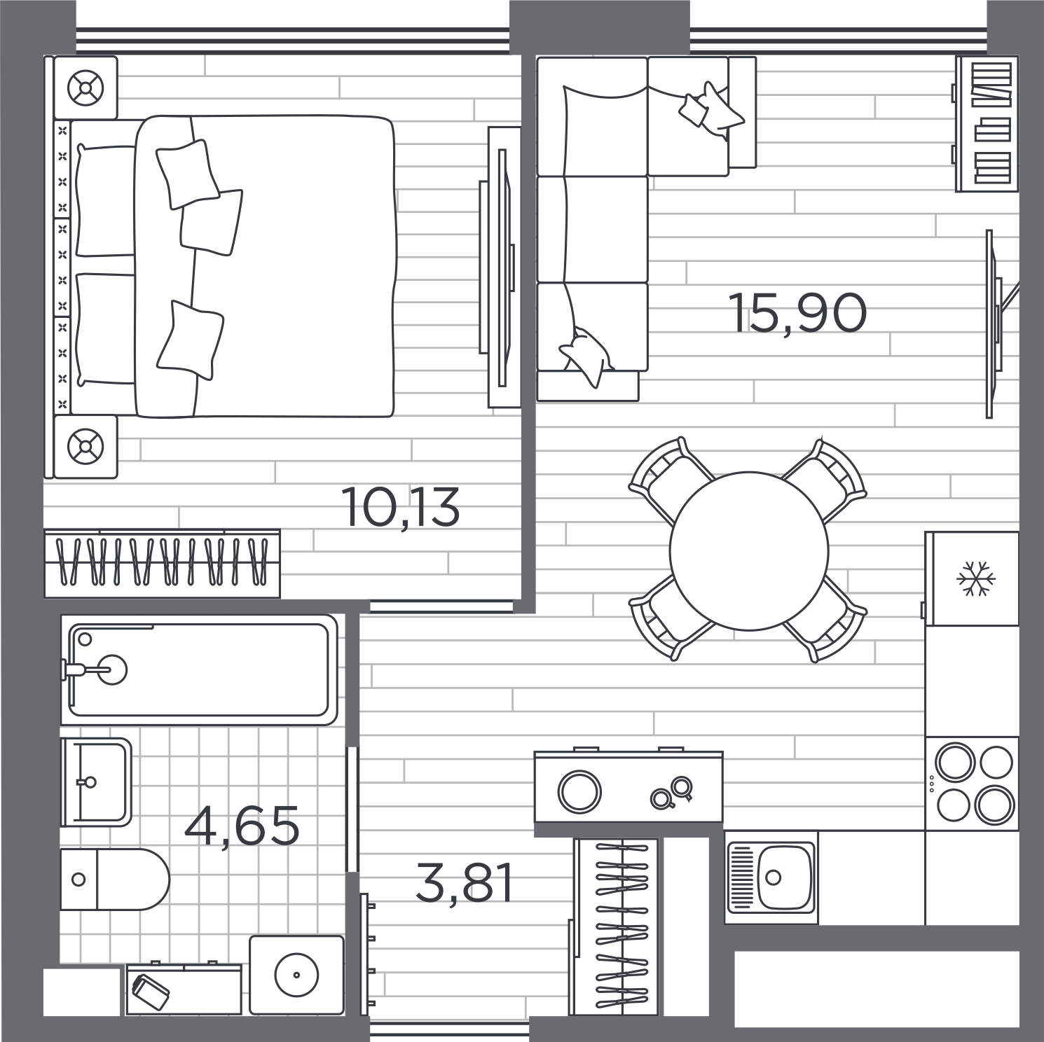 2-комнатная квартира в ЖК мой адрес На Вертолетчиков на 8 этаже в 1 секции. Дом сдан.