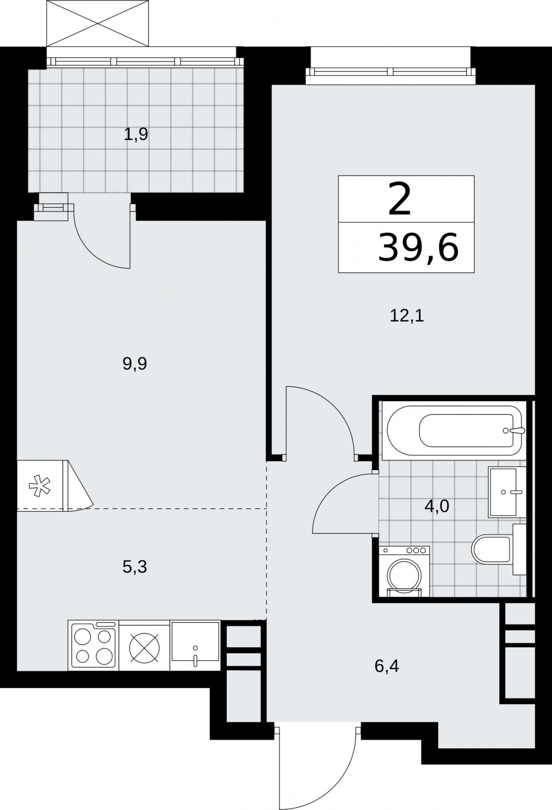 1-комнатная квартира с отделкой в ЖК Карамель на 2 этаже в 2 секции. Дом сдан.