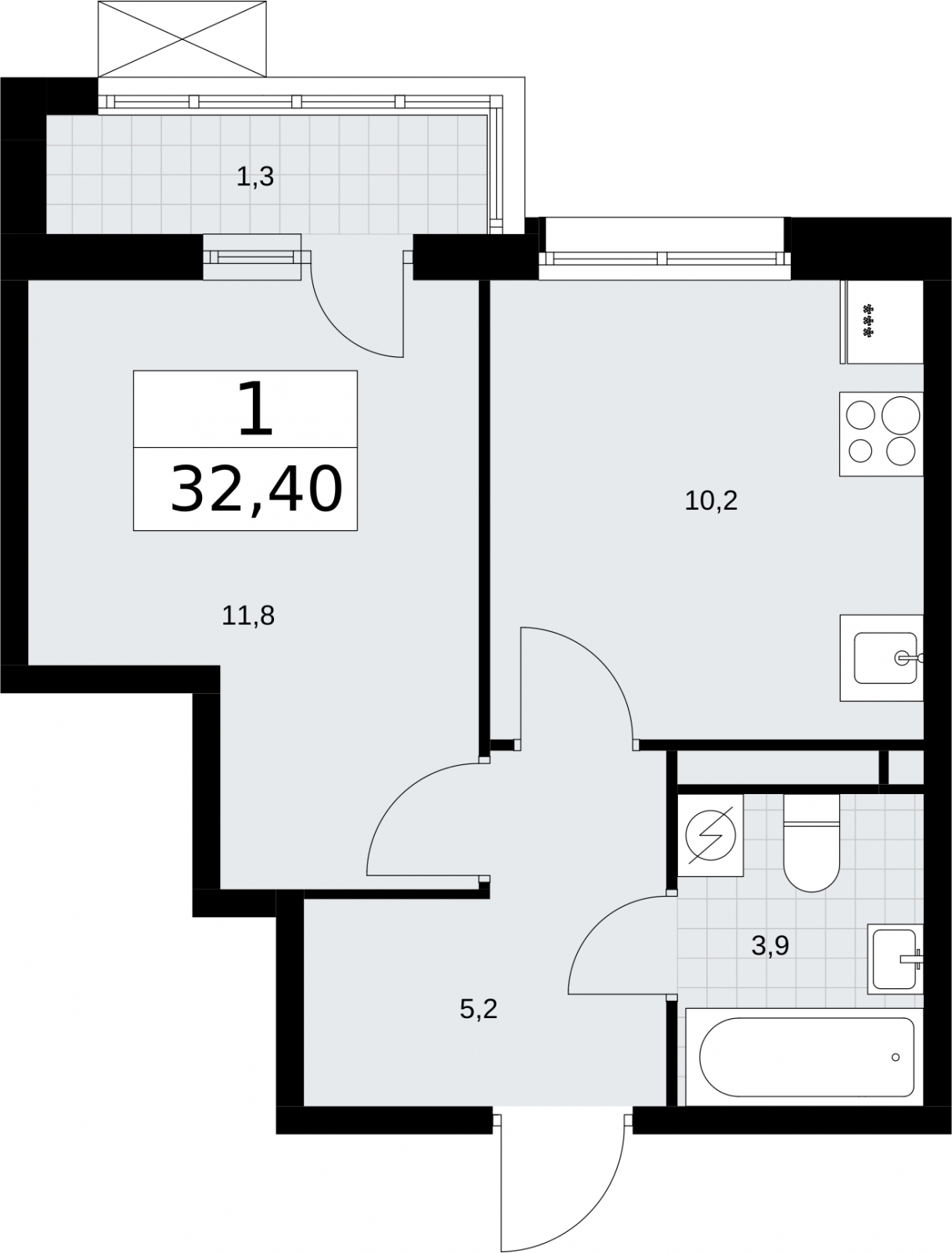 1-комнатная квартира с отделкой в Veren Nort Сертолово на 1 этаже в 1 секции. Сдача в 1 кв. 2027 г.