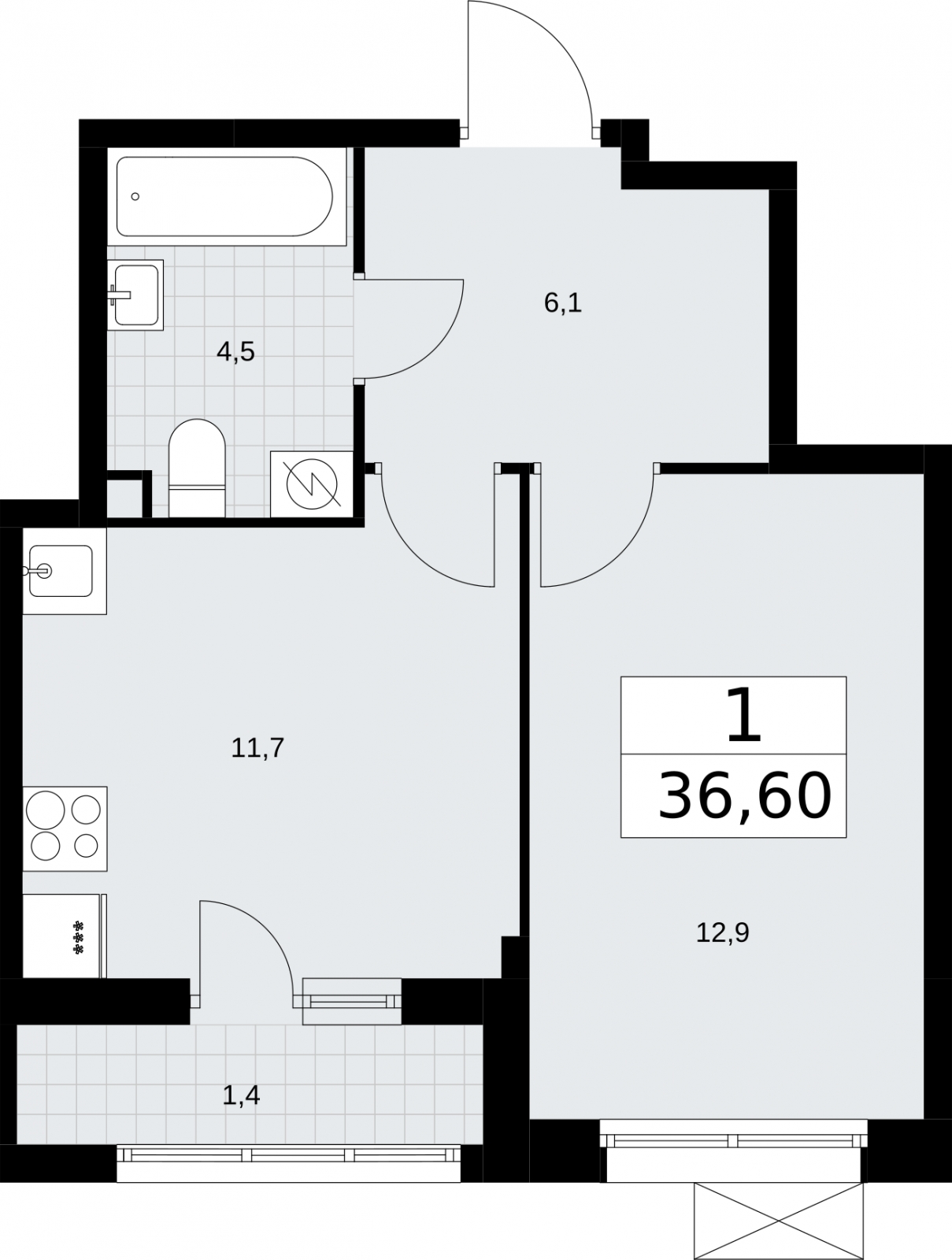 4-комнатная квартира в ЖК Дом Дау на 66 этаже в 1 секции. Сдача в 2 кв. 2027 г.