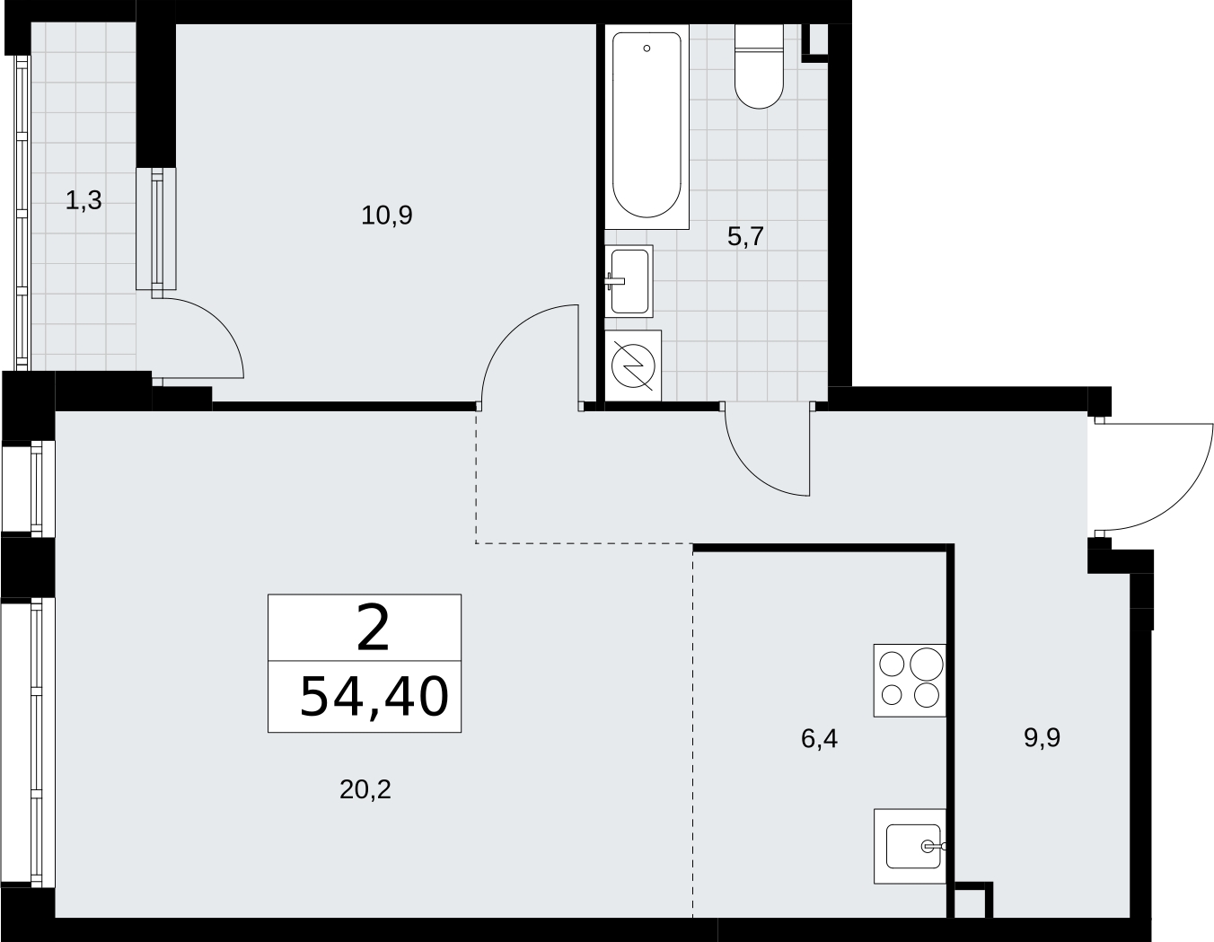 4-комнатная квартира в ЖК ERA на 27 этаже в 1 секции. Сдача в 3 кв. 2026 г.