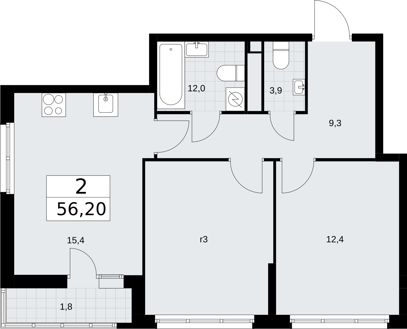 3-комнатная квартира с отделкой в ЖК PLUS Пулковский на 1 этаже в 5 секции. Сдача в 4 кв. 2025 г.