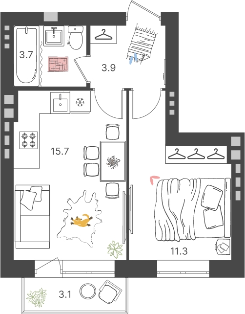 4-комнатная квартира с отделкой в ЖК Эко-квартал VERY на 21 этаже в 1 секции. Сдача в 1 кв. 2024 г.