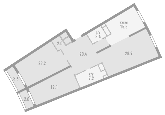 3-комнатная квартира в ЖК Розмарин на 14 этаже в 6 секции. Дом сдан.