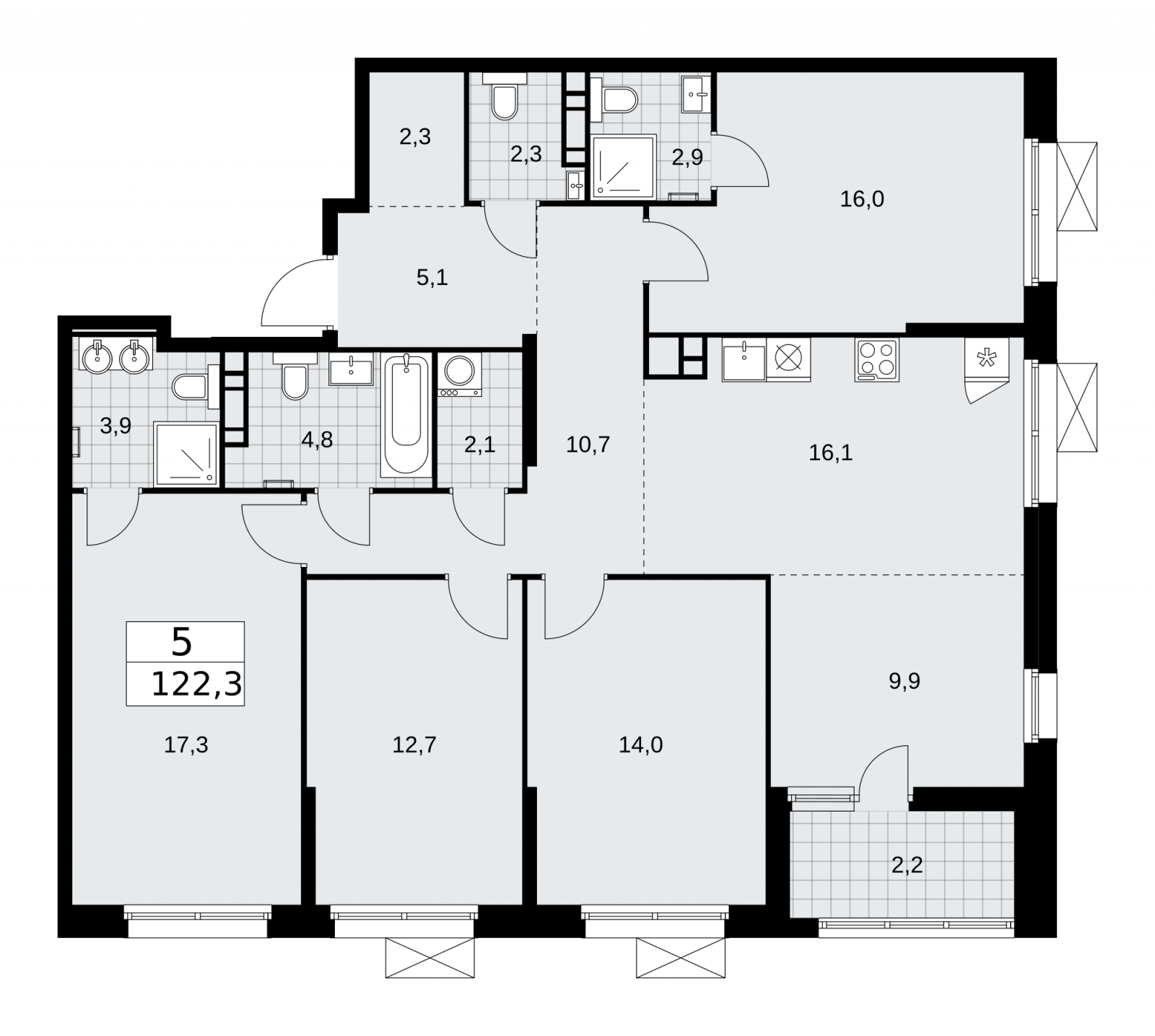 1-комнатная квартира (Студия) в ЖК Скандинавия на 10 этаже в 4 секции. Сдача в 2 кв. 2026 г.
