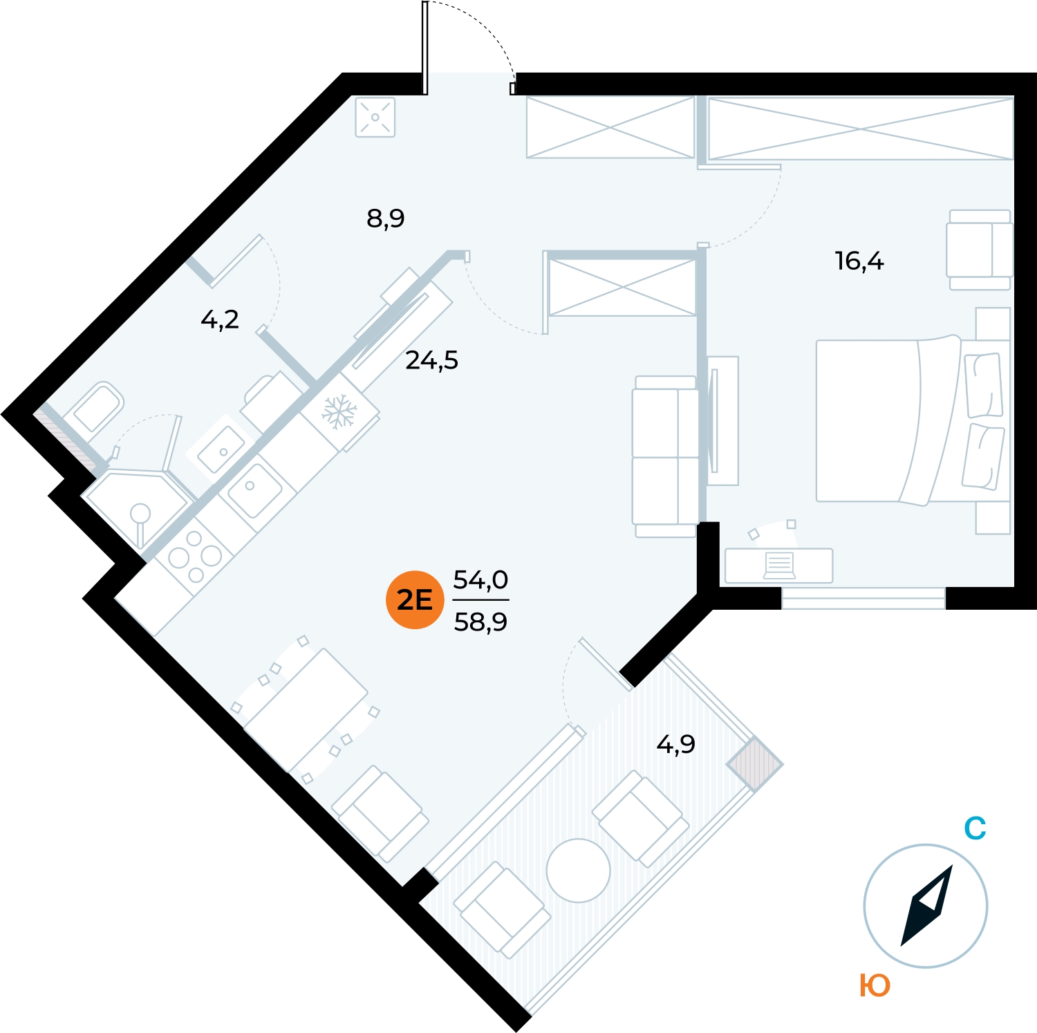 1-комнатная квартира с отделкой в ЖК Родные кварталы на 6 этаже в 7 секции. Сдача в 4 кв. 2026 г.