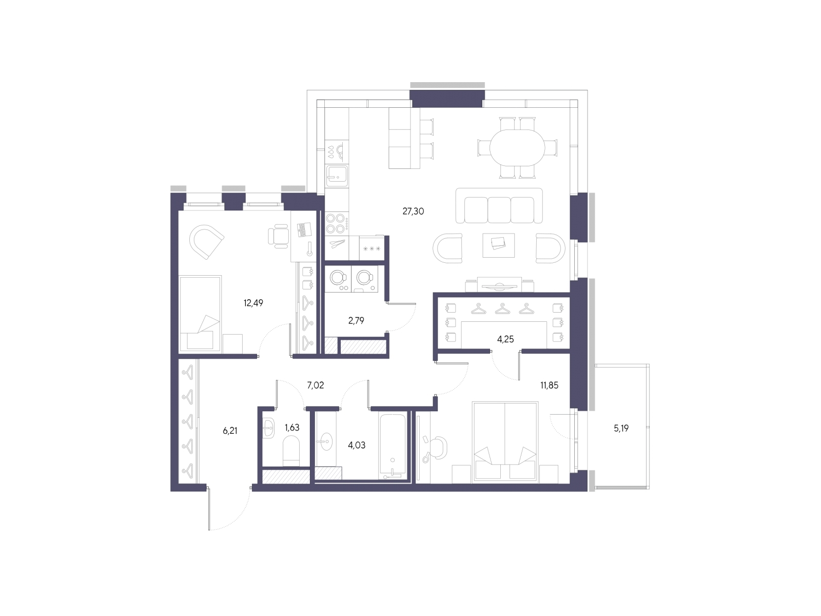 1-комнатная квартира с отделкой в Veren Nort Сертолово на 5 этаже в 1 секции. Сдача в 1 кв. 2027 г.