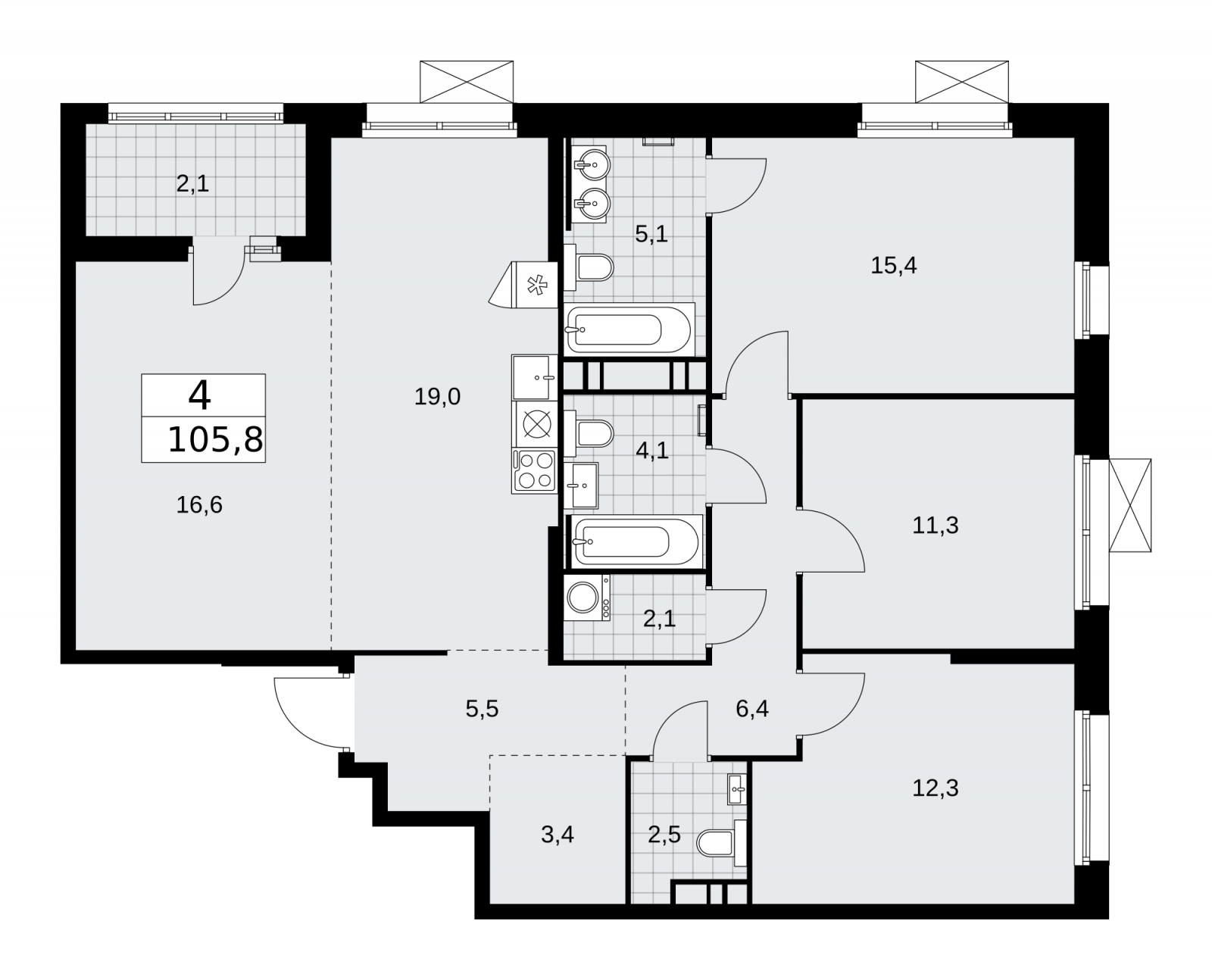 1-комнатная квартира (Студия) в ЖК Скандинавия на 11 этаже в 4 секции. Сдача в 2 кв. 2026 г.
