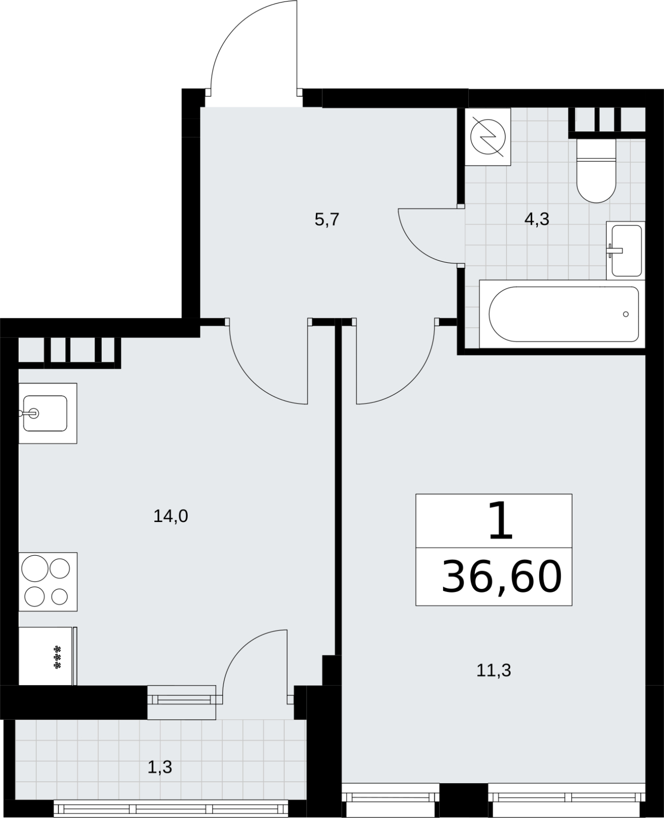 2-комнатная квартира в Veren Nort Сертолово на 9 этаже в 1 секции. Сдача в 1 кв. 2027 г.