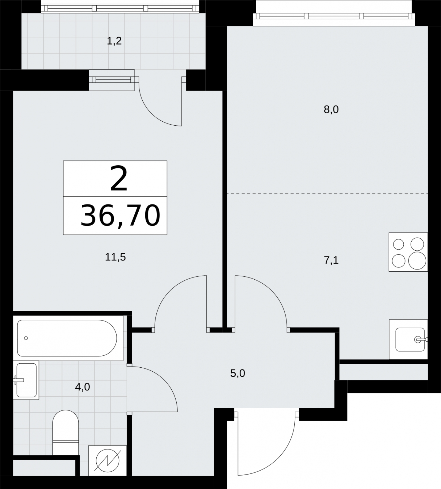 4-комнатная квартира с отделкой в ЖК Новая Жизнь на 4 этаже в 1 секции. Сдача в 2 кв. 2025 г.