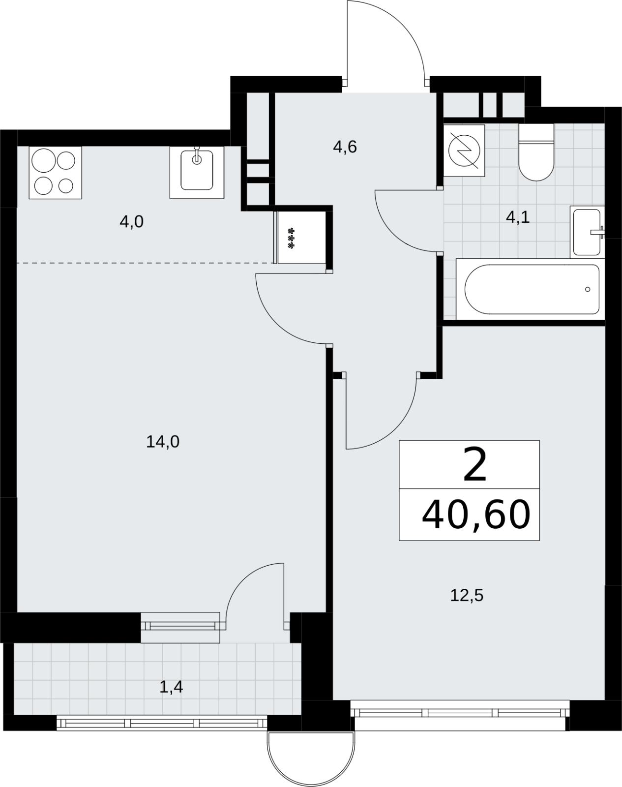 1-комнатная квартира с отделкой в ЖК PLUS Пулковский на 4 этаже в 3 секции. Сдача в 4 кв. 2025 г.