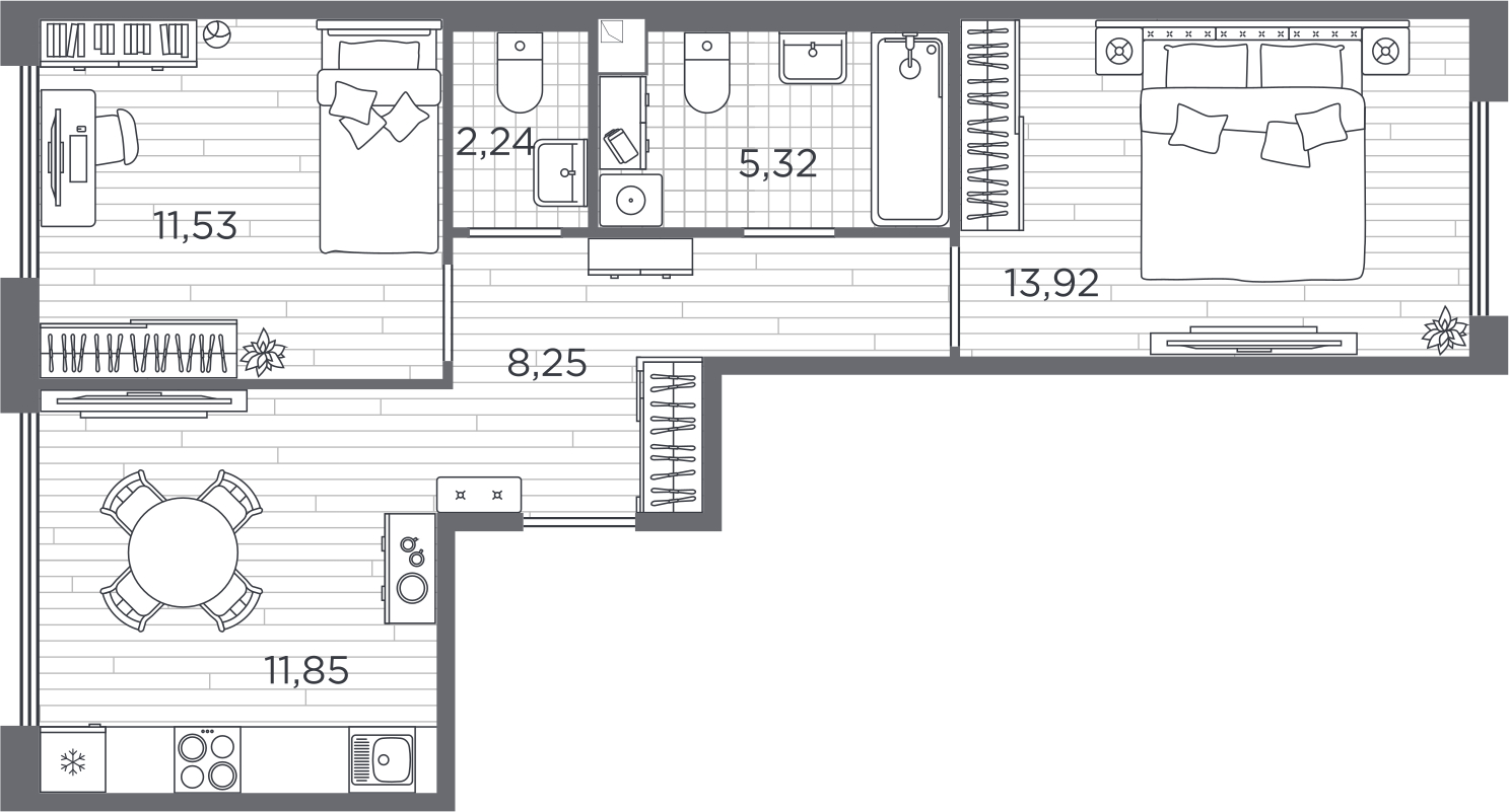 2-комнатная квартира с отделкой в ЖК мой адрес В Зеленограде на 10 этаже в 1 секции. Дом сдан.