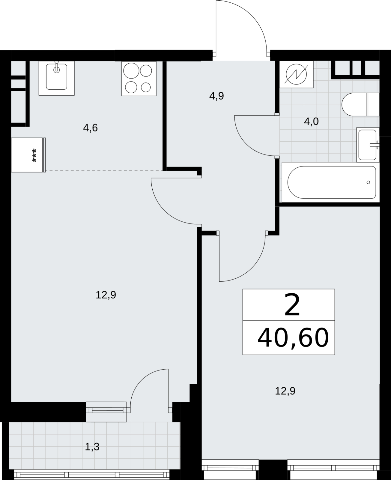 3-комнатная квартира с отделкой в ЖК Родные кварталы на 6 этаже в 2 секции. Сдача в 4 кв. 2026 г.