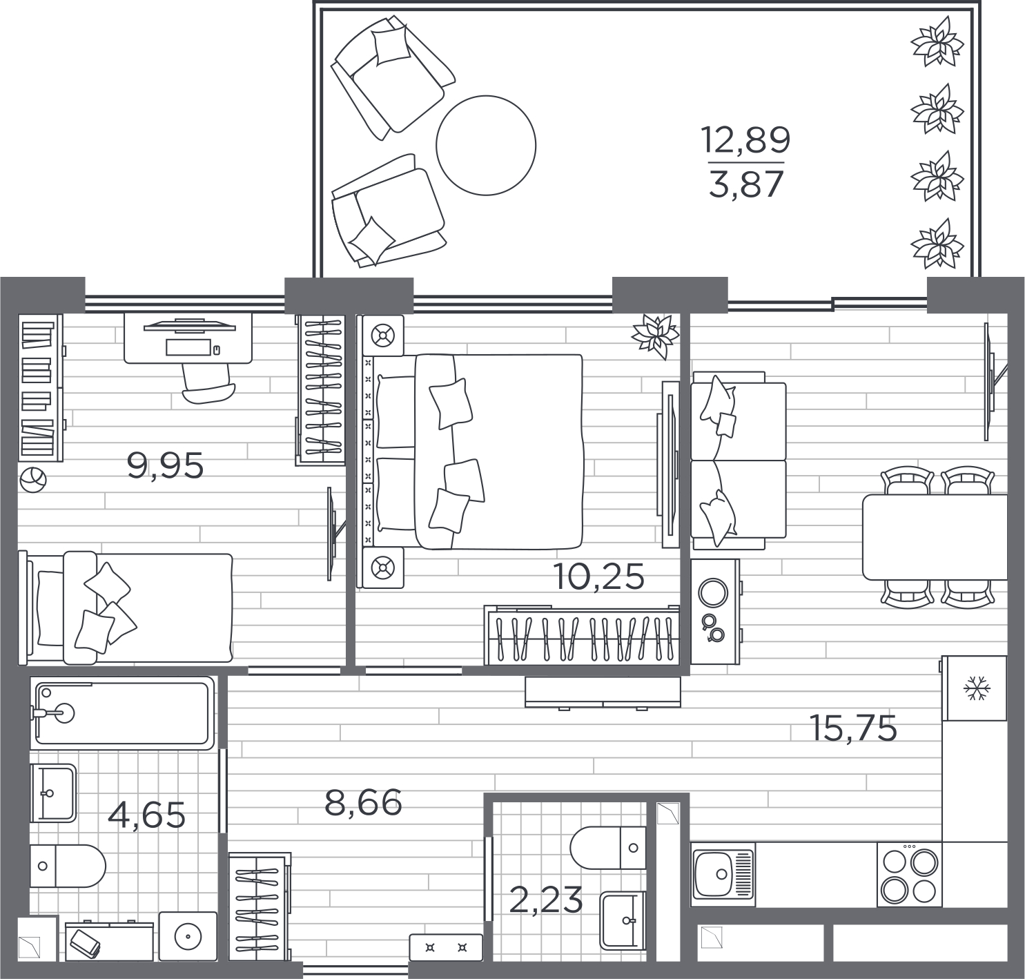 1-комнатная квартира (Студия) с отделкой в ЖК Putilov AVENIR на 10 этаже в 1 секции. Сдача в 1 кв. 2022 г.