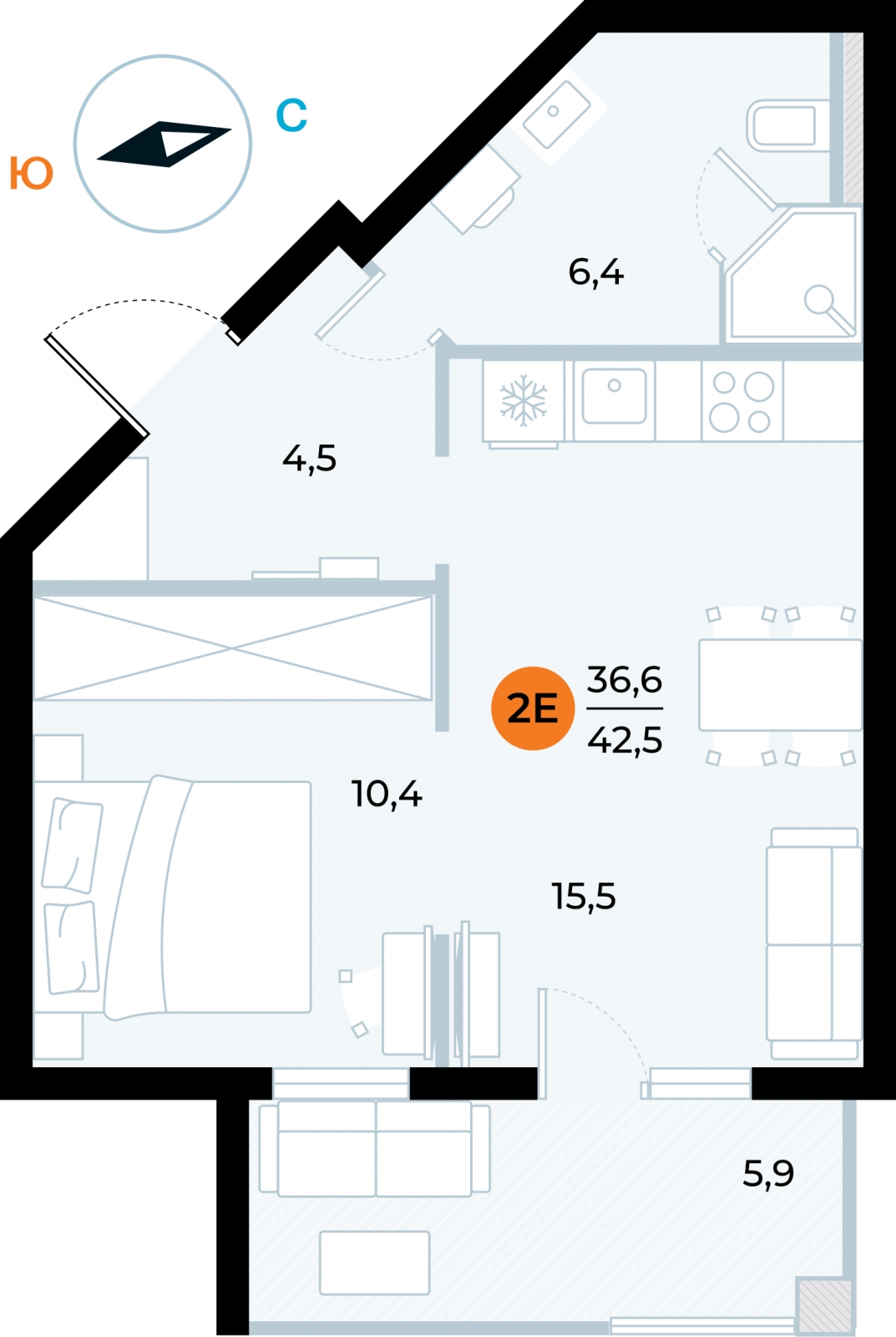 1-комнатная квартира (Студия) с отделкой в ЖК Putilov AVENIR на 7 этаже в 1 секции. Сдача в 1 кв. 2022 г.