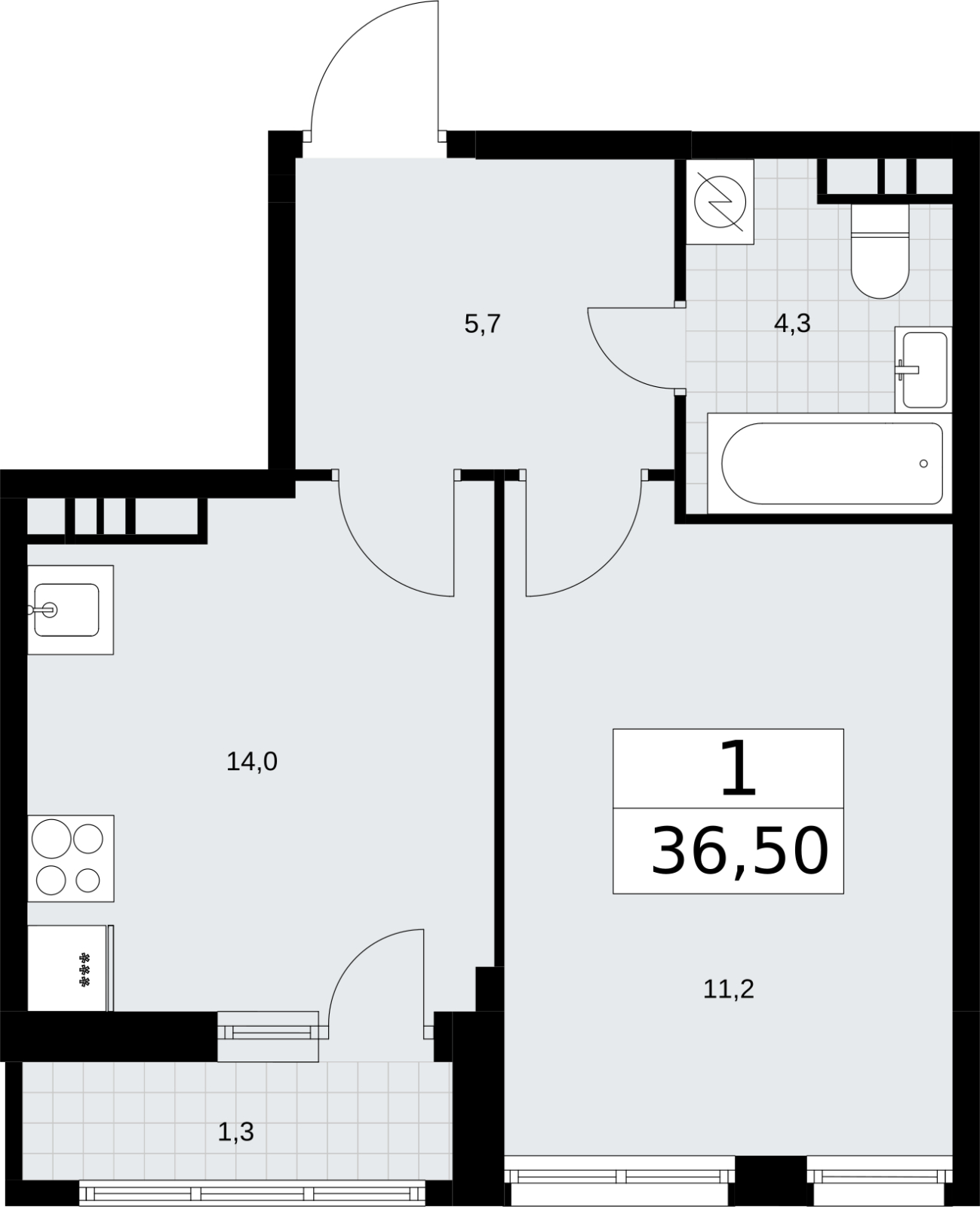1-комнатная квартира с отделкой в ЖК PLUS Пулковский на 3 этаже в 6 секции. Сдача в 4 кв. 2025 г.