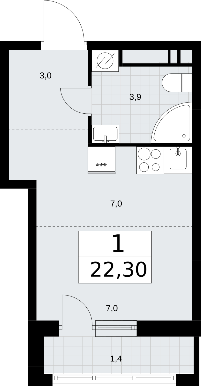 2-комнатная квартира с отделкой в ALBA del MARE на 4 этаже в 1 секции. Сдача в 4 кв. 2024 г.